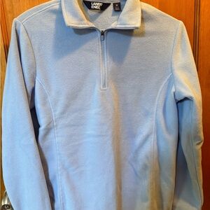 Lands' End Women's Light Blue Zip-Up Sweater